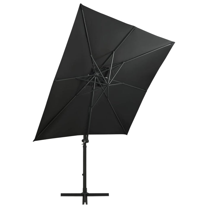 Umbrelă în consolă cu stâlp și LED-uri, negru, 250 cm - WALTI WALTI