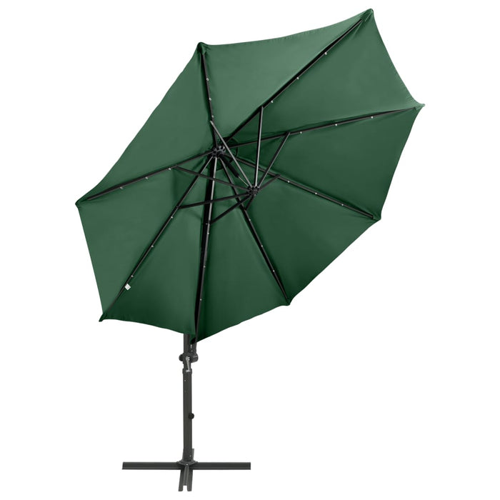 Umbrelă în consolă cu stâlp și LED-uri, verde, 300 cm - WALTI WALTI