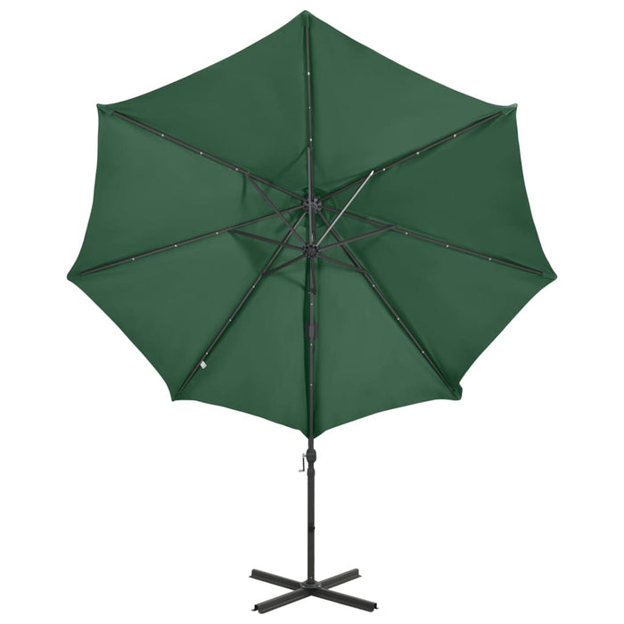 Umbrelă în consolă cu stâlp și LED-uri, verde, 300 cm - WALTI WALTI