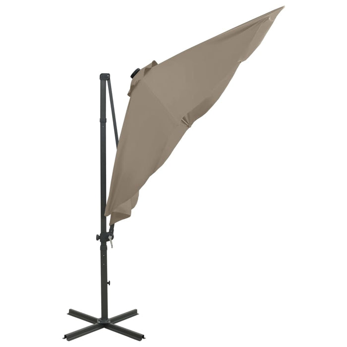 Umbrelă în consolă cu stâlp și LED-uri, taupe, 300 cm - WALTI WALTI