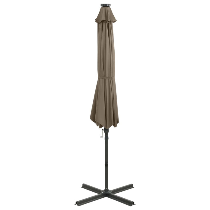 Umbrelă în consolă cu stâlp și LED-uri, taupe, 300 cm - WALTI WALTI