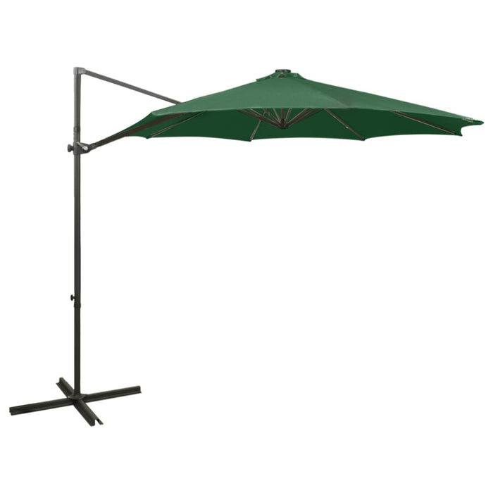 Umbrelă în consolă cu stâlp și LED-uri, verde, 300 cm - WALTI WALTI