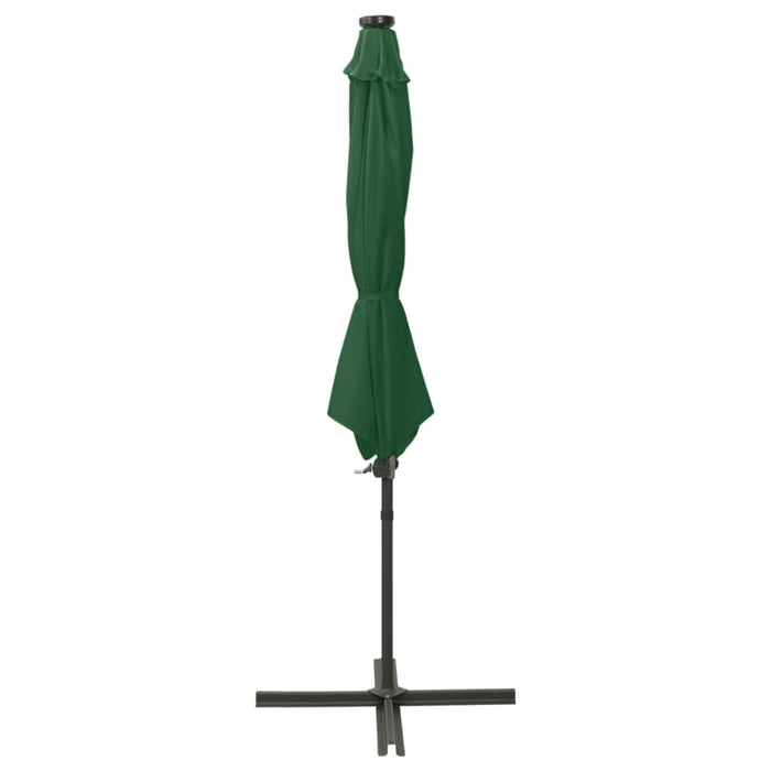 Umbrelă în consolă cu stâlp și LED-uri, verde, 300 cm - WALTI WALTI