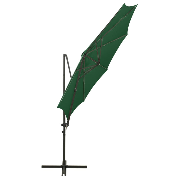 Umbrelă în consolă cu stâlp și LED-uri, verde, 300 cm - WALTI WALTI