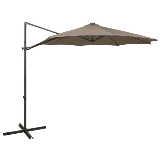 Umbrelă în consolă cu stâlp și LED-uri, taupe, 300 cm - WALTI WALTI