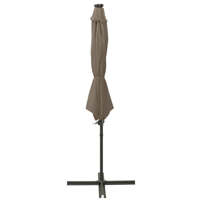 Umbrelă în consolă cu stâlp și LED-uri, taupe, 300 cm - WALTI WALTI