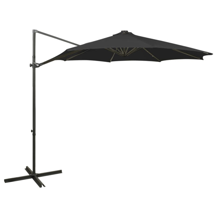 Umbrelă în consolă cu stâlp și LED-uri, negru, 300 cm - WALTI WALTI