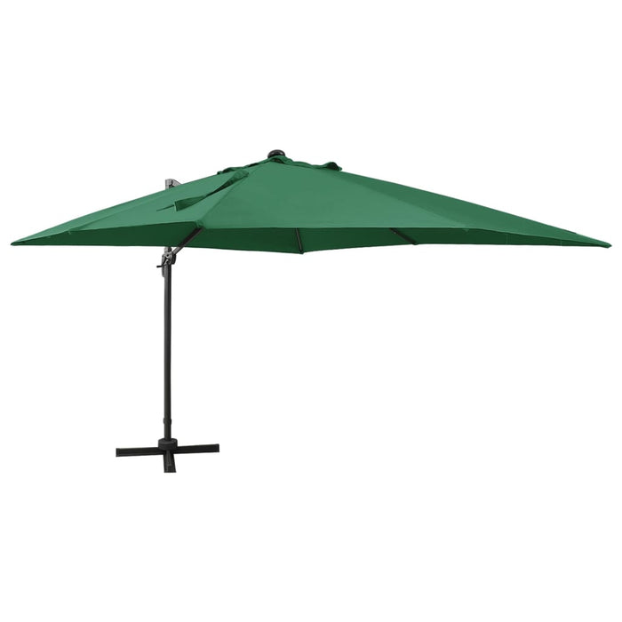 Umbrelă în consolă cu stâlp și LED-uri, verde, 300 cm - WALTI WALTI