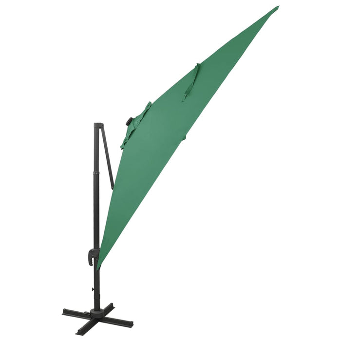 Umbrelă în consolă cu stâlp și LED-uri, verde, 300 cm - WALTI WALTI