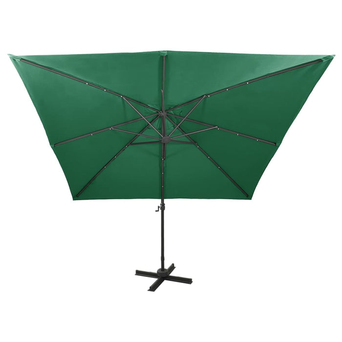 Umbrelă în consolă cu stâlp și LED-uri, verde, 300 cm - WALTI WALTI