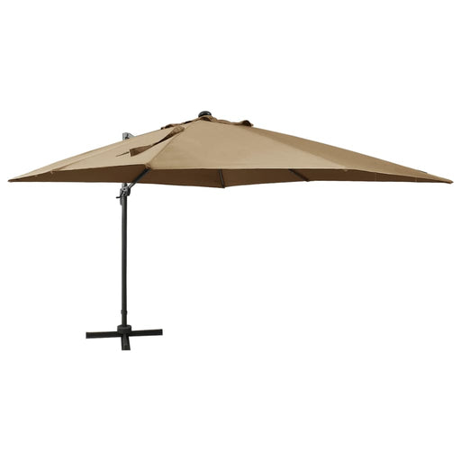 Umbrelă în consolă cu stâlp și LED-uri, taupe, 300 cm - WALTI WALTI