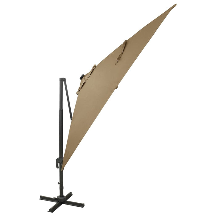 Umbrelă în consolă cu stâlp și LED-uri, taupe, 300 cm - WALTI WALTI