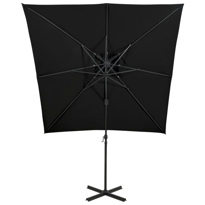 Umbrelă suspendată cu înveliș dublu, negru, 250x250 cm - WALTI WALTI