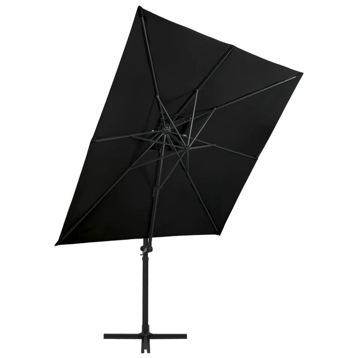 Umbrelă suspendată cu înveliș dublu, negru, 250x250 cm - WALTI WALTI