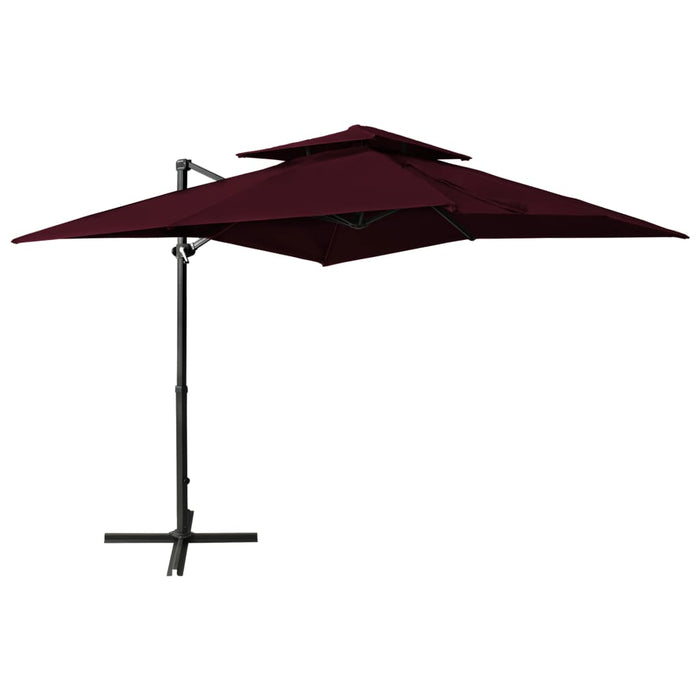 Umbrelă în consolă cu înveliș dublu, roșu bordo, 250x250 cm - WALTI WALTI