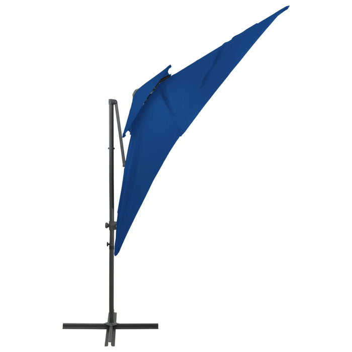 Umbrelă în consolă cu înveliș dublu, albastru azuriu 250x250 cm WALTI