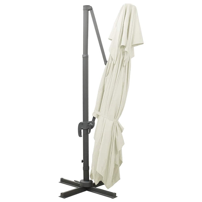Umbrelă de grădină în consolă cu blat dublu, culoare nisip, 400x300 cm WALTI