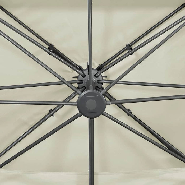 Umbrelă de grădină în consolă cu blat dublu, culoare nisip, 400x300 cm WALTI
