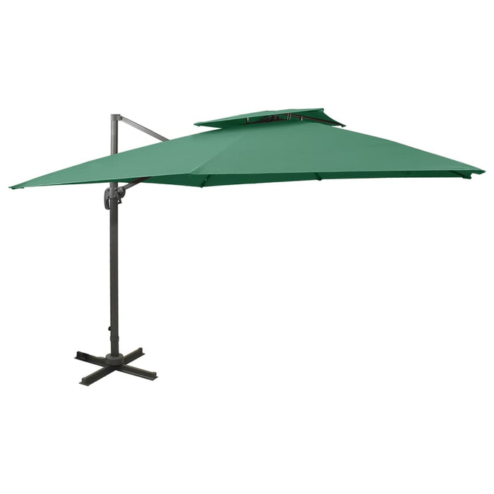 Umbrelă în consolă cu înveliș dublu, verde, 300x300 cm WALTI