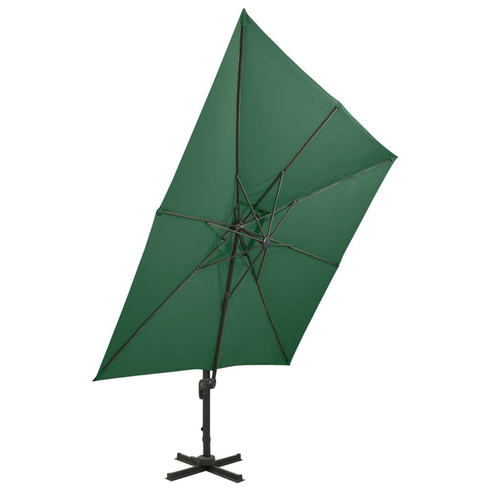 Umbrelă în consolă cu înveliș dublu, verde, 300x300 cm WALTI