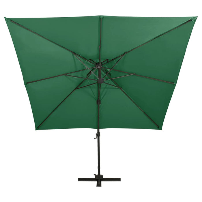 Umbrelă în consolă cu înveliș dublu, verde, 300x300 cm WALTI