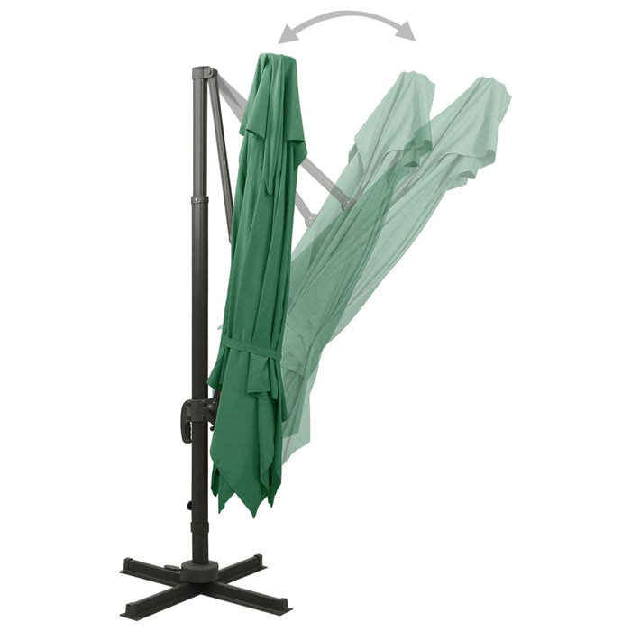 Umbrelă în consolă cu înveliș dublu, verde, 300x300 cm WALTI