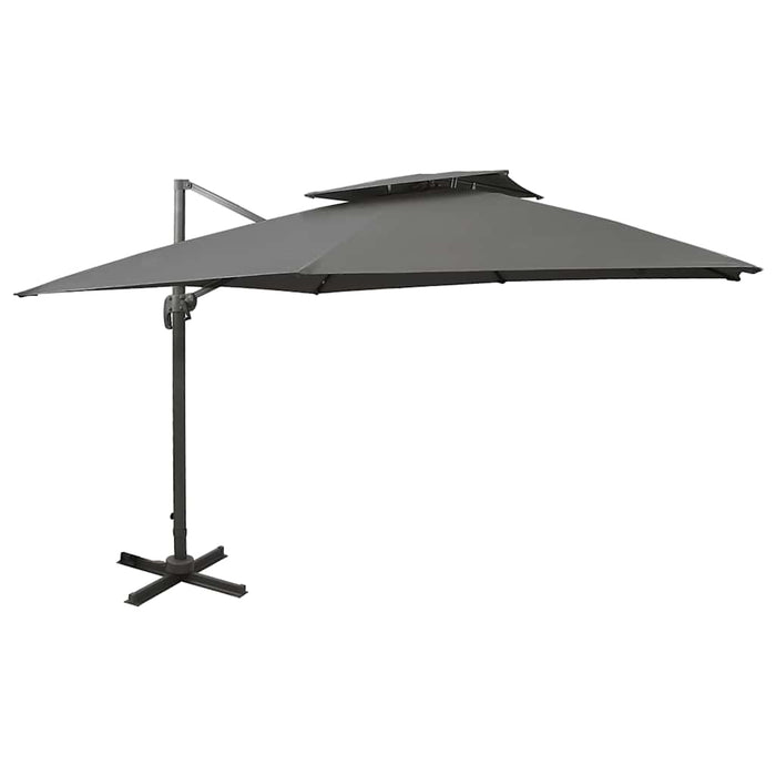 Umbrelă în consolă cu înveliș dublu, antracit, 300x300 cm - WALTI WALTI