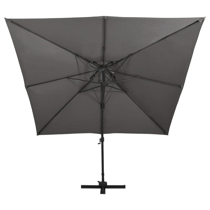 Umbrelă în consolă cu înveliș dublu, antracit, 300x300 cm - WALTI WALTI