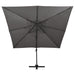Umbrelă în consolă cu înveliș dublu, antracit, 300x300 cm - WALTI WALTI