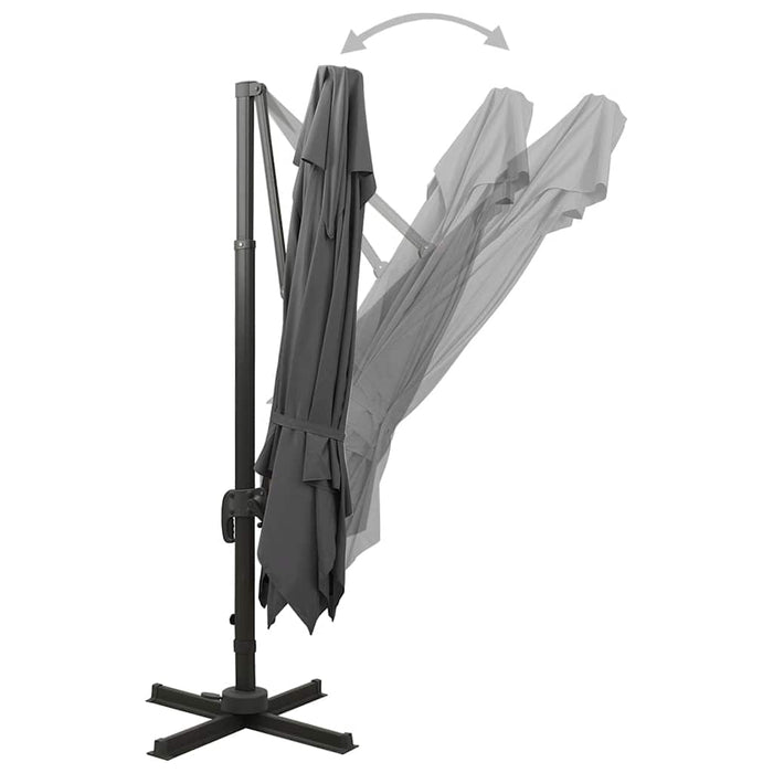 Umbrelă în consolă cu înveliș dublu, antracit, 300x300 cm - WALTI WALTI