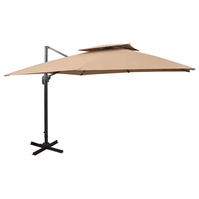 Umbrelă de grădină cantilever cu blat dublu 300x300 cm taupe WALTI