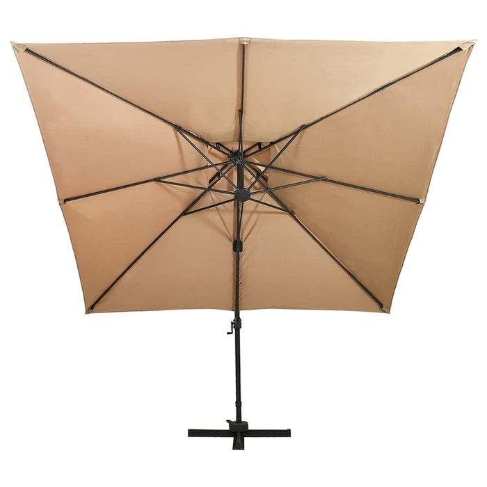 Umbrelă de grădină cantilever cu blat dublu 300x300 cm taupe WALTI