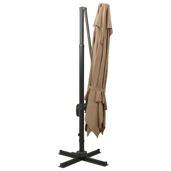 Umbrelă de grădină cantilever cu blat dublu 300x300 cm taupe WALTI