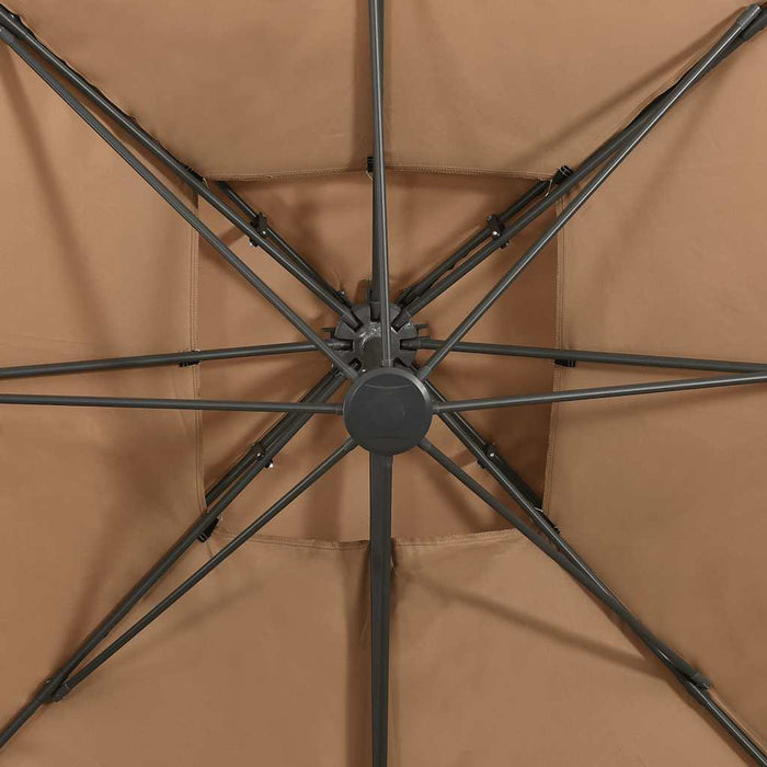 Umbrelă de grădină cantilever cu blat dublu 300x300 cm taupe WALTI
