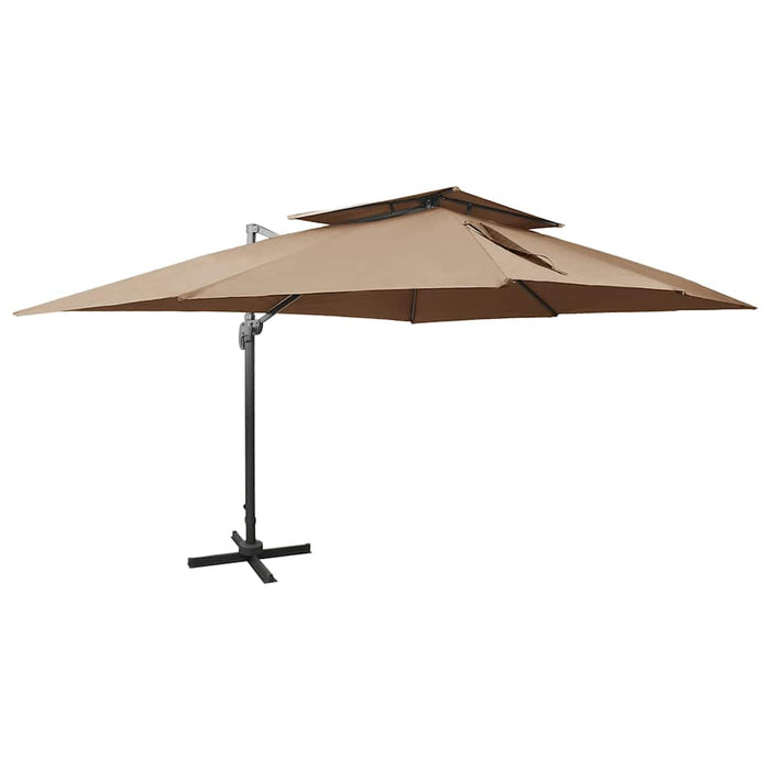 Umbrelă în consolă cu înveliș dublu, taupe, 400x300 cm - WALTI WALTI