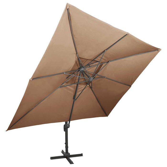 Umbrelă în consolă cu înveliș dublu, taupe, 400x300 cm - WALTI WALTI