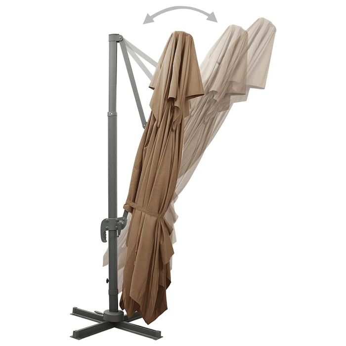 Umbrelă în consolă cu înveliș dublu, taupe, 400x300 cm - WALTI WALTI