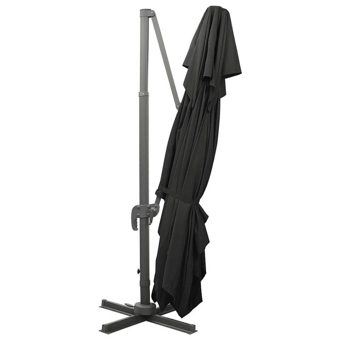 Umbrelă de grădină cantilever cu blat dublu, neagră, 400x300 cm WALTI