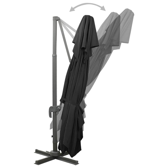 Umbrelă de grădină cantilever cu blat dublu, neagră, 400x300 cm WALTI