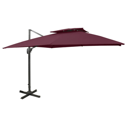 Umbrelă în consolă cu înveliș dublu, roșu bordo, 300x300 cm - WALTI WALTI
