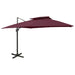 Umbrelă în consolă cu înveliș dublu, roșu bordo, 300x300 cm - WALTI WALTI