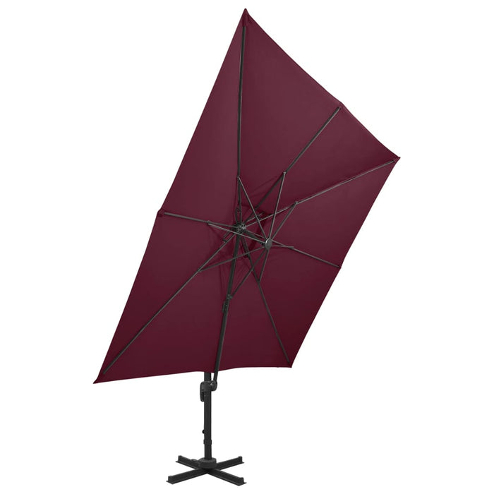 Umbrelă în consolă cu înveliș dublu, roșu bordo, 300x300 cm - WALTI WALTI