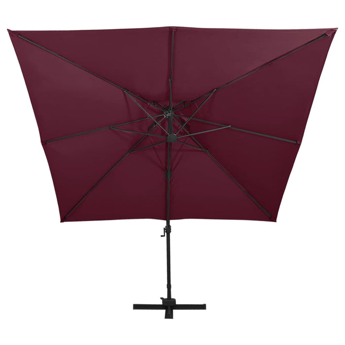 Umbrelă în consolă cu înveliș dublu, roșu bordo, 300x300 cm - WALTI WALTI