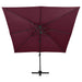 Umbrelă în consolă cu înveliș dublu, roșu bordo, 300x300 cm - WALTI WALTI
