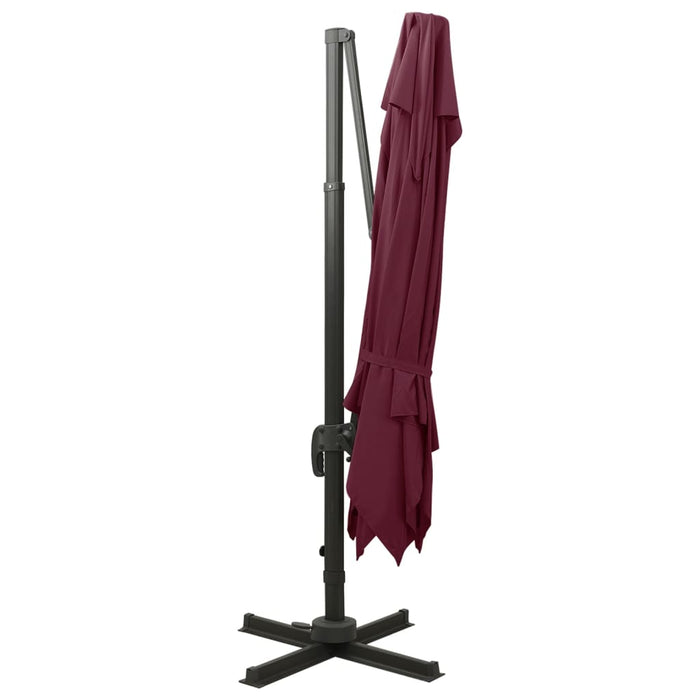 Umbrelă în consolă cu înveliș dublu, roșu bordo, 300x300 cm - WALTI WALTI
