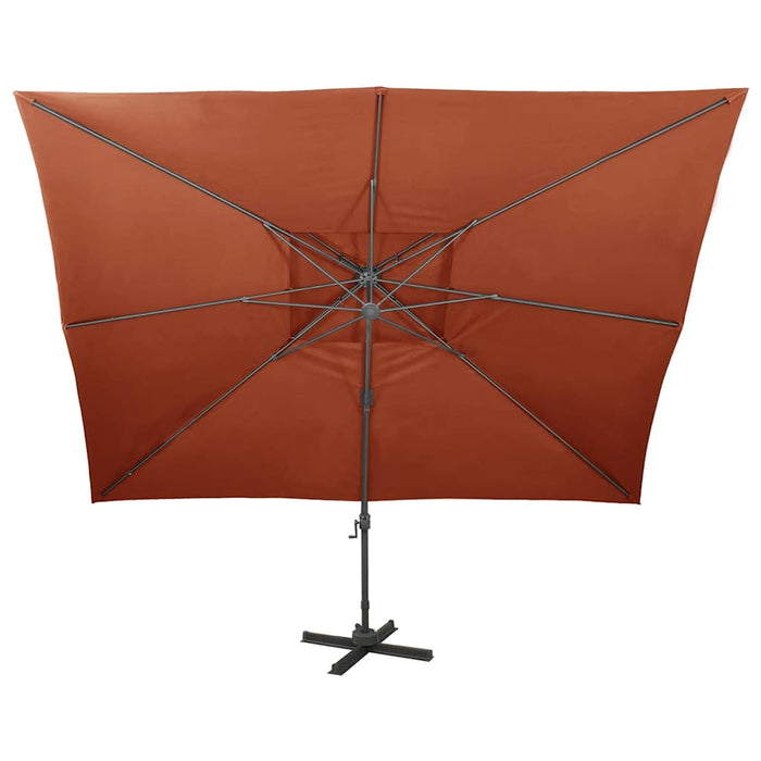 Umbrelă de grădină cantilever cu blat dublu, teracotă, 400x300 cm WALTI
