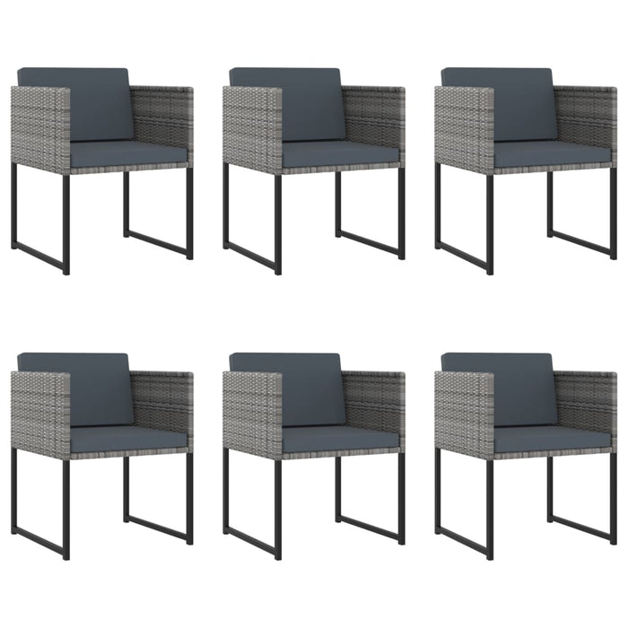 Set mobilier de grădină cu perne, 11 piese, gri, poliratan WALTI