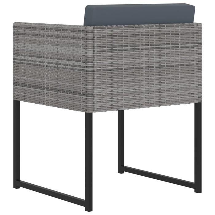 Set mobilier de grădină cu perne, 11 piese, gri, poliratan WALTI