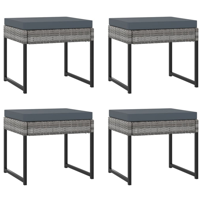 Set mobilier de grădină cu perne, 11 piese, gri, poliratan WALTI