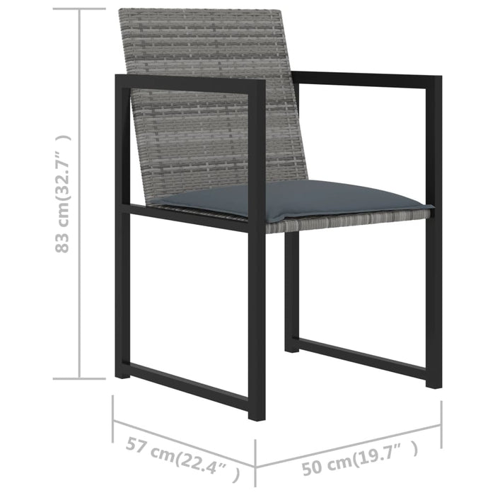 Set mobilier de exterior cu perne, 5 piese, gri, poliratan - WALTI WALTI